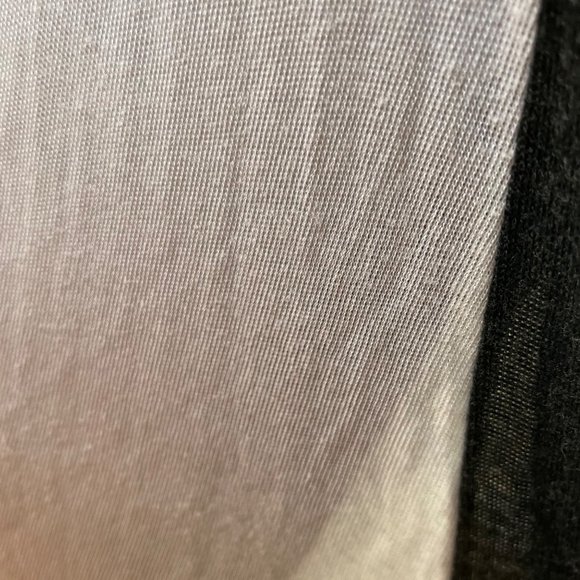 KLD Signature Sleeveless Waterfall Cardigan Cover Up Gray White Lt Blue Sz M - Picture 5 of 12